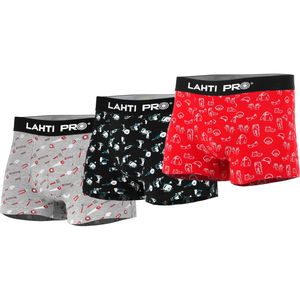  LAHTI.PRO   FÉRFI BOXER ALSÓ SZETT MINTÁS FEKETE-SZÜRKE-PIROS - 3XL  termék fő termékképe
