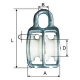  MK   DUPLA KÖTÉLCSIGA - 5X11MM/30MM / 10MM / 60MM 