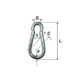  MK   ÖNZÁRÓS KARABINER - 10MM / 13MM/12/15MMX100MM 