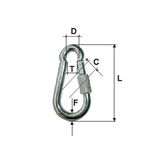  MK   MENETES ÖNZÁRÓS KARABINER - 10MM / 13MM/12/15MMX100MM 