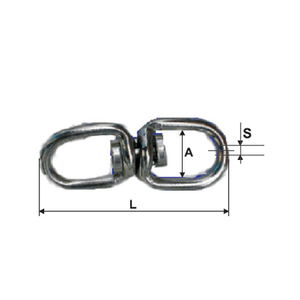  MK   HORGANYZOTT DUPLA SZEMES FORGÓSZEM - 3.8MM / 14X50MM  termék fő termékképe