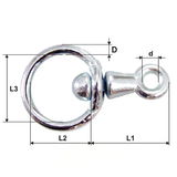  MK   KÉTMÉRETŰ SZEMES FORGÓSZEM - 6MM / 36X35MM / 9X43MM 