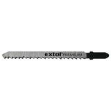 EXTOL dekopírlap, 5db, Bosch befogás, HCS; 75×8×1,5mm, 2,5mm fogtáv, köszörült fogak, puhafához, farostlemezekhez (3-30mm), mű