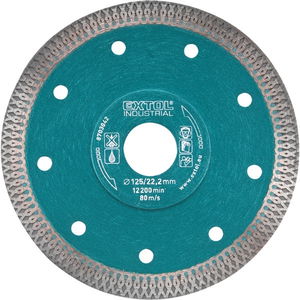EXTOL gyémántvágó, ipari korong, TURBO, extra vékony vágás: 1,2mm vastagság; 125×22,2mm, száraz és vizes vágásra termék fő termékképe