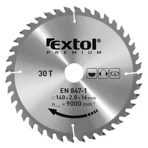 EXTOL körfűrészlap, keményfémlapkás, 160×30mm(lyuk átm), T24; 2,8mm lapkaszélesség, max. 9000 ford/perc termék fő termékképe