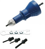 BGS Technic 9-407 szegecsanya behúzó adapter készlet fúrógépekhez, csavarbehajtókhoz, M3, M4, M5, M6