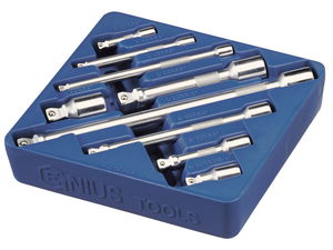 Genius Tools BE-2349 crowa hosszabbító szár készlet, billenős, 1/4"-3/8"-1/2", 9 részes termék fő termékképe