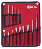 Genius Tools PC-514S vágó-kiütő-pontozó készlet, metrikus és colos, 14 részes