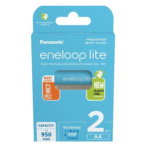 Panasonic BK-3LCCE/2BE eneloop lite Ni-MH akkumulátor, AA (ceruza), 950 mAh, 2 db/bliszter termék fő termékképe