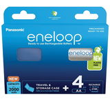 Panasonic BK-3MCDEC4BE eneloop Ni-MH akkumulátor + utazó és tároló tok, AA (ceruza), 2000 mAh, 4 db/bliszter