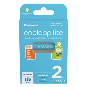 Panasonic BK-4LCCE/2BE eneloop lite Ni-MH akkumulátor, AAA (micro), 550 mAh, 2 db/bliszter termék fő termékképe