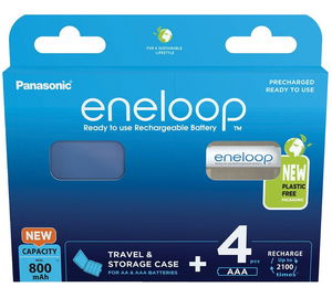 Panasonic BK-4MCDEC4BE eneloop Ni-MH akkumulátor + utazó és tároló tok, AAA (micro), 800 mAh, 4 db/bliszter termék fő termékképe