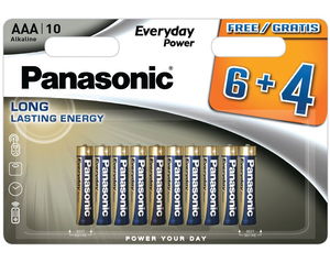 Panasonic LR03EPS-10BW6-4F EVERYDAY POWER alkáli tartós elem, AAA (micro), 10 db/bliszter termék fő termékképe