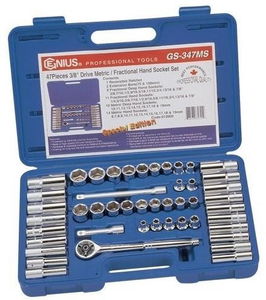 Genius Tools GS-347MS 3/8"-os 6 lapú dugókulcs készlet, 47 részes termék fő termékképe