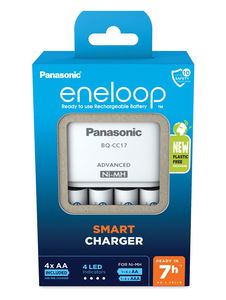 Panasonic K-KJ17MCD40E eneloop gyorstöltő + 4 db AA (ceruza) eneloop akkumulátor (min. 2000 mAh, 2100 ciklus) termék fő termékképe