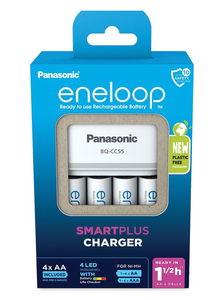 Panasonic K-KJ55MCD40E eneloop intelligens gyorstöltő + 4 db AA (ceruza) eneloop akkumulátor (min. 2000 mAh, 2100 ciklus) termék fő termékképe