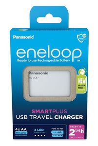 Panasonic K-KJ87MCD40USB eneloop időzítős akkutöltő Powerbank funkcióval + 4 db AA (ceruza) eneloop akkumulátor (min. 2000 mAh, 2100 ciklus) termék fő termékképe