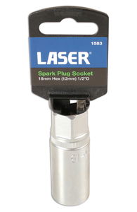 Laser Tools LAS-1583 1/2"-os 6-lapú gyertya dugókulcs, gumibetétes kivitel, 18 mm termék fő termékképe