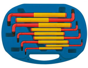 Laser Tools LAS-5516 VDE szigetelt L-alakú torxkulcs készlet 1000 V-ig, 9 részes termék fő termékképe