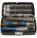 Laser Tools LAS-5960 1/4"-os dugókulcs és bitkészlet, 38 részes