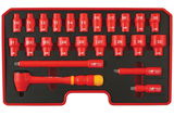 Laser Tools LAS-6147 1/2"-os 6-lapú VDE szigetelt dugókulcs készlet, 24 részes