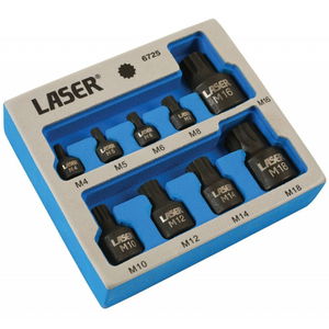 Laser Tools LAS-6725 1/4", 3/8", 1/2"-os gépi rátűzőkulcs készlet, extra alacsony, XZN, M4-M18, 9 részes termék fő termékképe