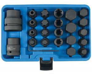 Laser Tools LAS-6891 3/4" és 1"-os teherautós gépi bitkészlet, imbusz, torx, XZN, E-torx, 24 részes termék fő termékképe