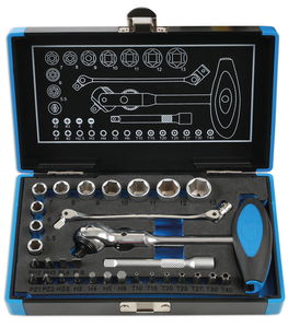 Laser Tools LAS-6916 1/4"-os 6 lapú dugókulcs és bitkészlet, Roto-Lock, 31 részes termék fő termékképe