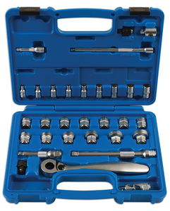 Laser Tools LAS-7068 1/4" és 3/8"-os alacsony profilú dugókulcs készlet, Go-Thru, 31 részes termék fő termékképe