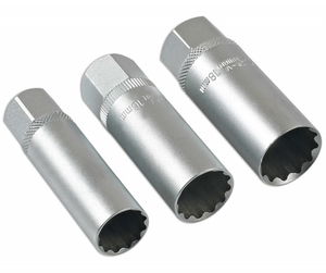 Laser Tools LAS-7295 3/8"-os 12-lapú vékony falú gyertyakulcs készlet, 14, 16, 18 mm termék fő termékképe