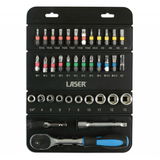 Laser Tools LAS-7310 1/4"-os dugókulcs és bitkészlet, színkódolt, 37 részes