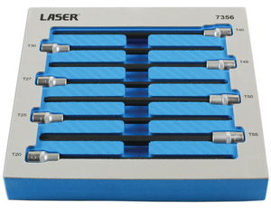 Laser Tools LAS-7356 3/8"-os rátűzőkulcs készlet, extra hosszú, torx, T20-T55, 8 részes termék fő termékképe