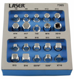 Laser Tools LAS-7365 olajleeresztő kulcs készlet, 3/8", 20 részes termék fő termékképe