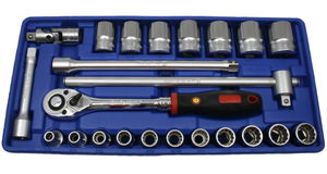 Genius Tools TW-423S 1/2"-os 12-lapú dugókulcs készlet, colos, 23 részes termék fő termékképe