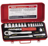 Genius Tools TX-2319 1/4" és 3/8"-os belső torx dugókulcs készlet, 19 részes