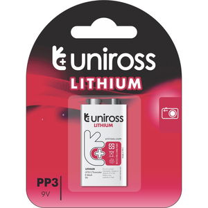 Uniross 6F22 9V lítium elem, 1 db/bliszter termék fő termékképe