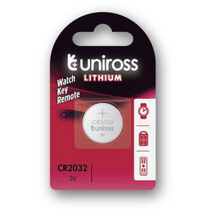 Uniross CR2032 3V lítium gombelem, 1 db/bliszter termék fő termékképe