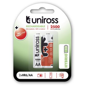 Uniross HYBRIO 1.2V Ni-MH akkumulátor, AA (ceruza), 2500 mAh, 2 db/bliszter termék fő termékképe