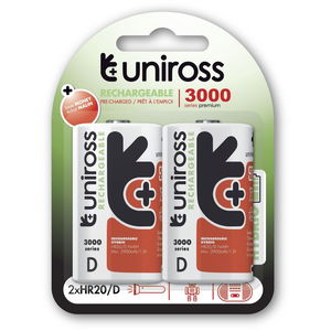 Uniross HYBRIO 1.2V Ni-MH akkumulátor, D (góliát), 3000 mAh, 2 db/bliszter termék fő termékképe