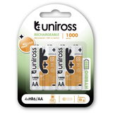 Uniross HYBRIO 1.2V Ni-MH akkumulátor, AA (ceruza), 1000 mAh, 4 db/bliszter