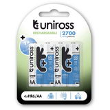 Uniross 1.2V Ni-MH akkumulátor, AA (ceruza), 2700 mAh, 4 db/bliszter