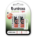 Uniross HYBRIO 1.2V Ni-MH akkumulátor, AAA (micro), 600 mAh, 4 db/bliszter