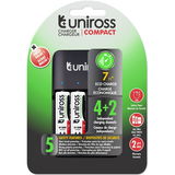 Uniross UCU004 AAA / AA / 9V akkutöltő védelemmel + 4 db AA (ceruza) 2100 mAh HYBRIO Ni-MH akkumulátor