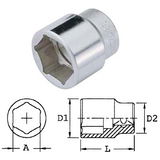 Genius Tools 827055 1"-os 6 lapú dugókulcs fej, 55 mm