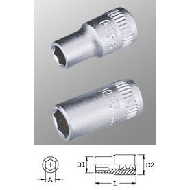 Genius Tools 222506 1/4"-os 6 lapú dugókulcs fej, 6 mm termék fő termékképe