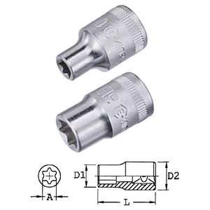 Genius Tools 353516 3/8"-os E-típusú (belső torx) dugókulcs fej, E-16 termék fő termékképe