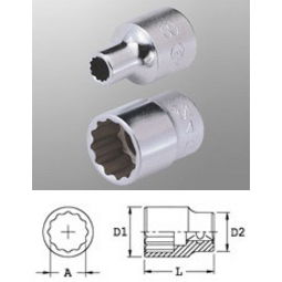 Genius Tools 433815 1/2"-os 12 lapú dugókulcs fej, 15 mm termék fő termékképe