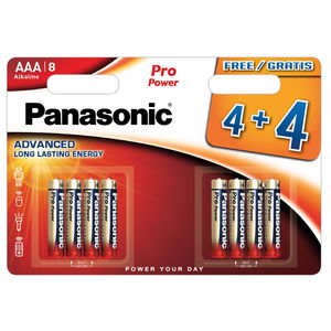 Panasonic LR03PPG/8BW 4+4 PRO POWER alkáli tartós elem, AAA (micro), 8 db/bliszter termék fő termékképe