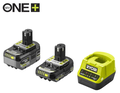 Ryobi RC18120-242X 18V ONE+ kompakt töltő és 2 db Lithium+ Li-ion akkumulátor, 18 V, 4.0 Ah, 2.0 Ah