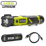 Ryobi RLP4-120G akkus forgófejes zseblámpa lézerrel (1 x 2.0 Ah USB Li-ion akkuval)